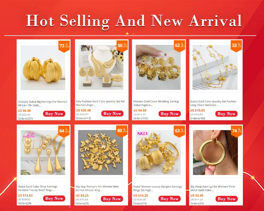 Exquisite Fashion Jewelry Set for Women Arab Gold Color Luxury Necklace Earrings Bangle Ring Set Weddings Dubai Party Daily Wear    Home Decor Supply | Online Retail | ShoreShopper.com
