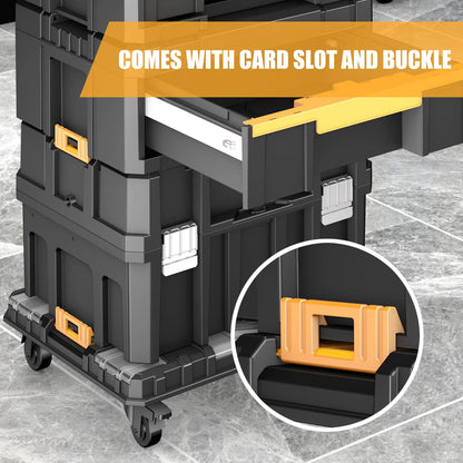 AIRAJ MultiFunctional Tier Stackable Rolling Plastic Portable Folding Tool Storage Box , Suitable for Garage Storage    Home Decor Supply | Online Retail | ShoreShopper.com