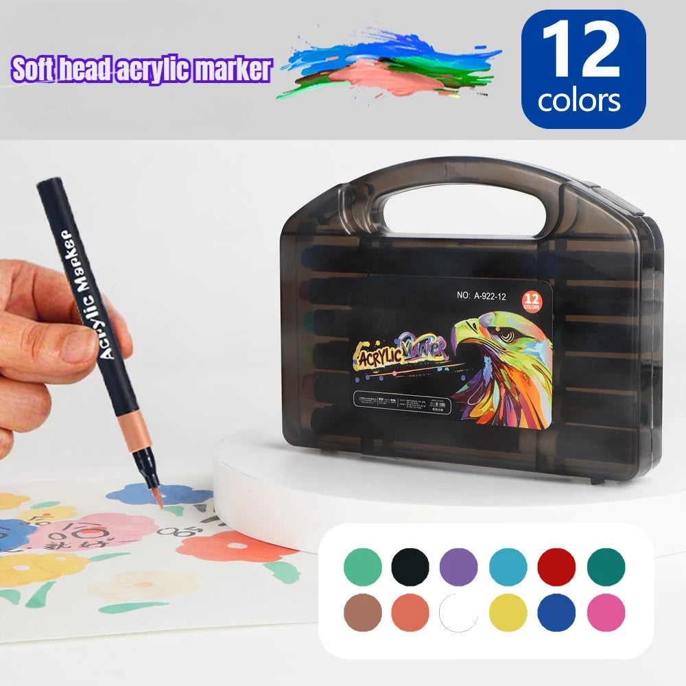 12/24/36/48 Colors Art Acrylic Markers Waterproof For Painting Wood Stone DIY Student Gift Art Stationery School Supplies    Home Decor Supply | Online Retail | ShoreShopper.com