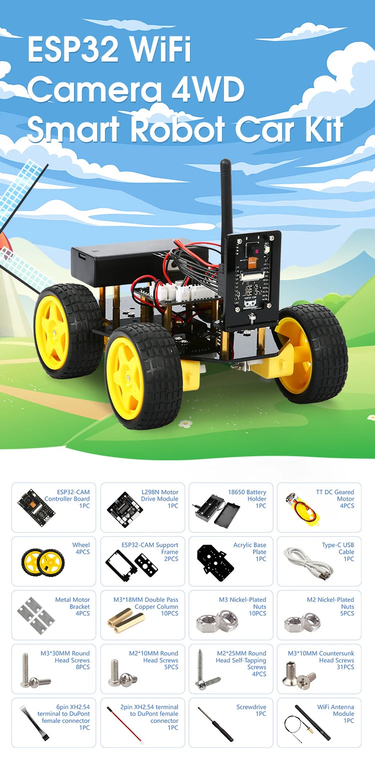 ESP32 Smart Robot Car Kit  Remote Control Car for Arduino Programming Project STEM Education Science Coding Kit - ShoreCo.Shop