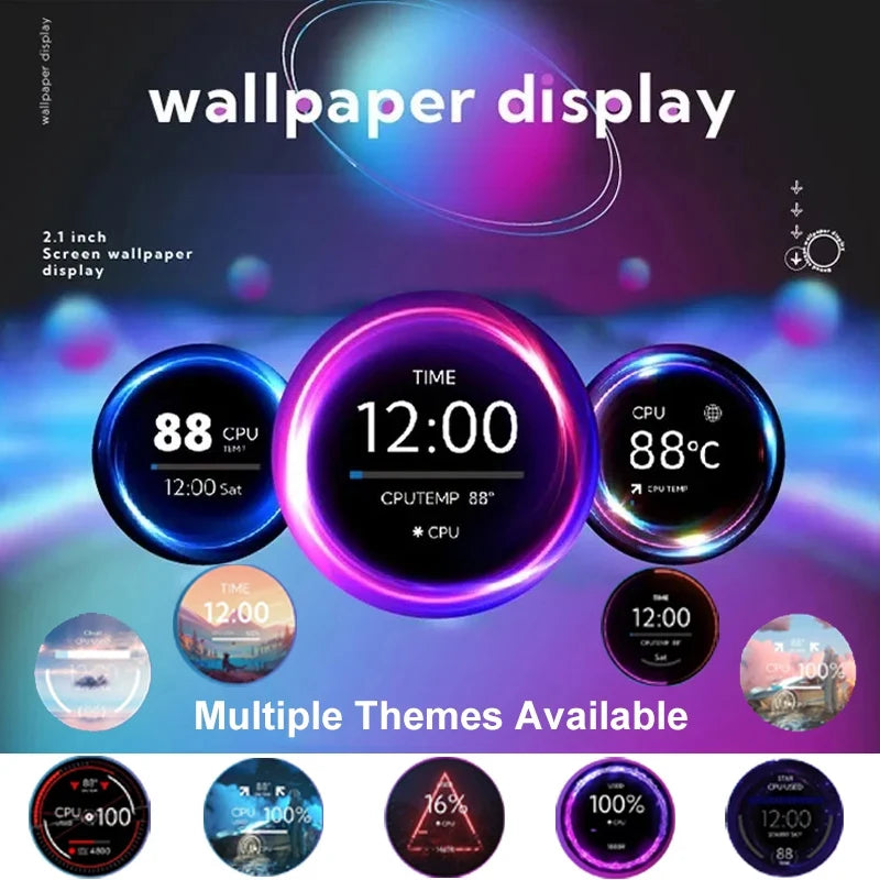 2.1 2.8 Inch IPS Secondary Screen 480x480 USB Water-Cooled Round LCD CPU GPU RAM HDD Monitoring NO AIDA64 MINI PC Gamer Display - ShoreCo.Shop