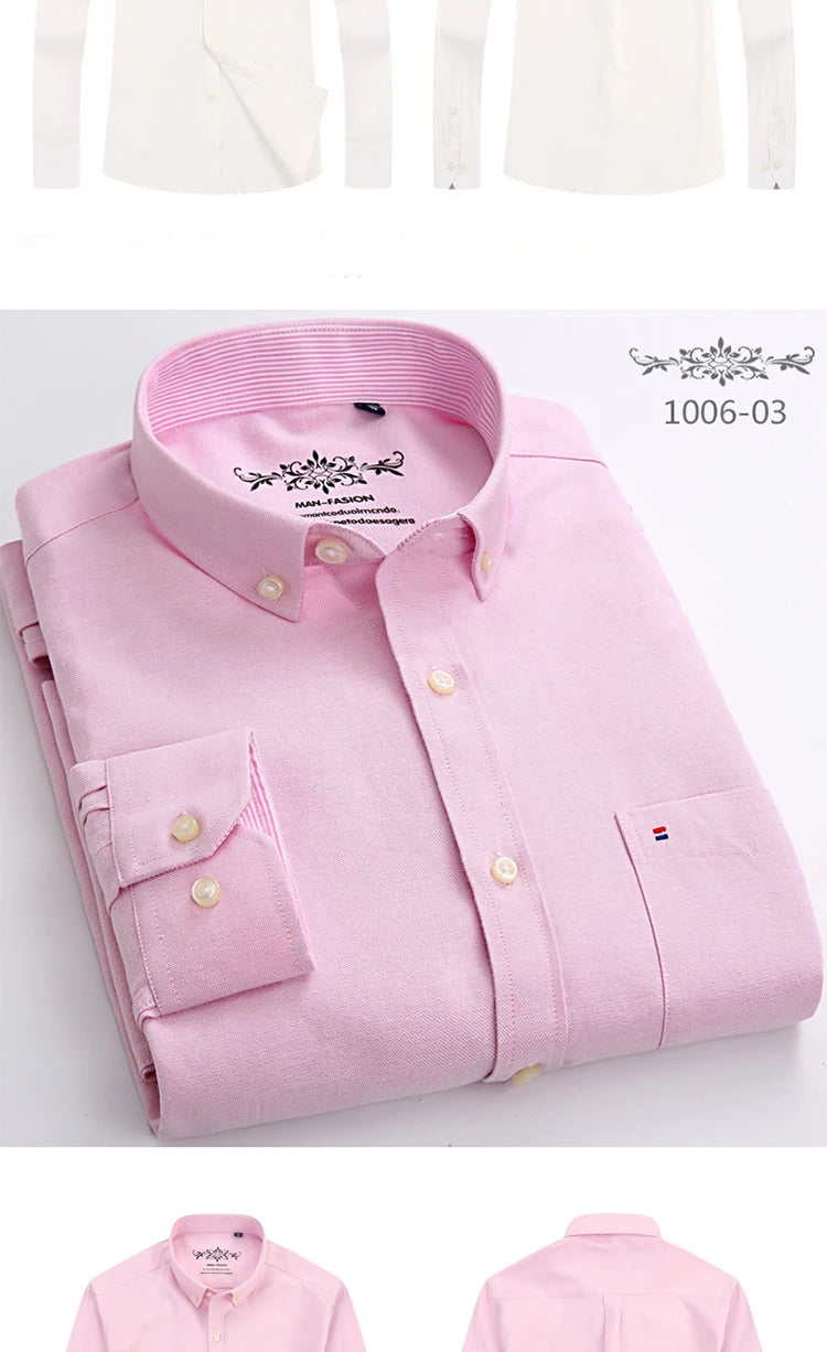 New in shirt long-sleeve shirts for men slim fit formal plian shirt single pocket office clothes soft plaid cotton designer tops    Home Decor Supply | Online Retail | ShoreShopper.com