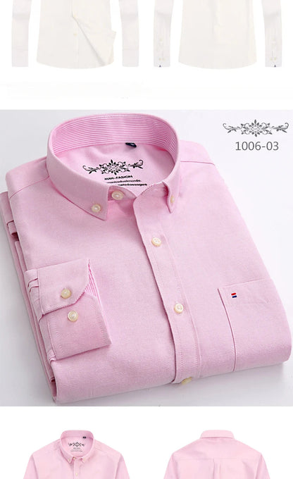 New in shirt long-sleeve shirts for men slim fit formal plian shirt single pocket office clothes soft plaid cotton designer tops    Home Decor Supply | Online Retail | ShoreShopper.com