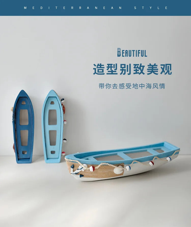 Mediterranean Wooden Boat Ornament Crafts Children's Room Office Home Decoration Wooden Sea Theme Home Decor    Your Coastal Marketplace | Shoreshopper.com