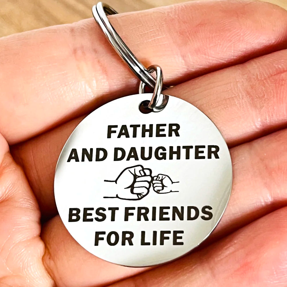 Father and Daughter Father's Day Keychain Daughter Necklace Set Gift for Dad Daughter Daughter Keyring Necklace Gift for Dad    Your Coastal Marketplace | Shoreshopper.com