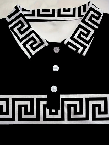 The new men's short-sleeved POLO shirt for summer 2025 features a casual fashionable and comfortable 3D striped pattern print    Home Decor Supply | Online Retail | ShoreShopper.com