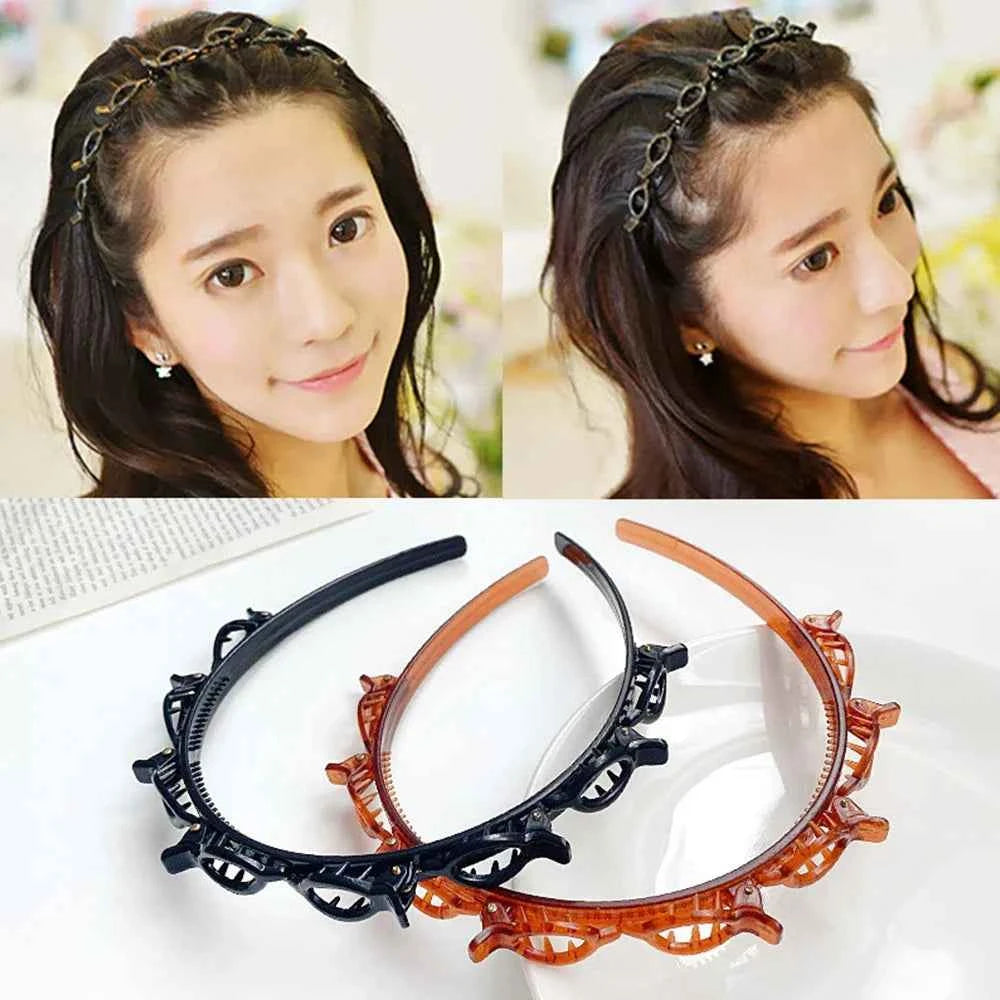 Women Headband Headwear 2025 New Double Bangs Hairstyle Hair Clips