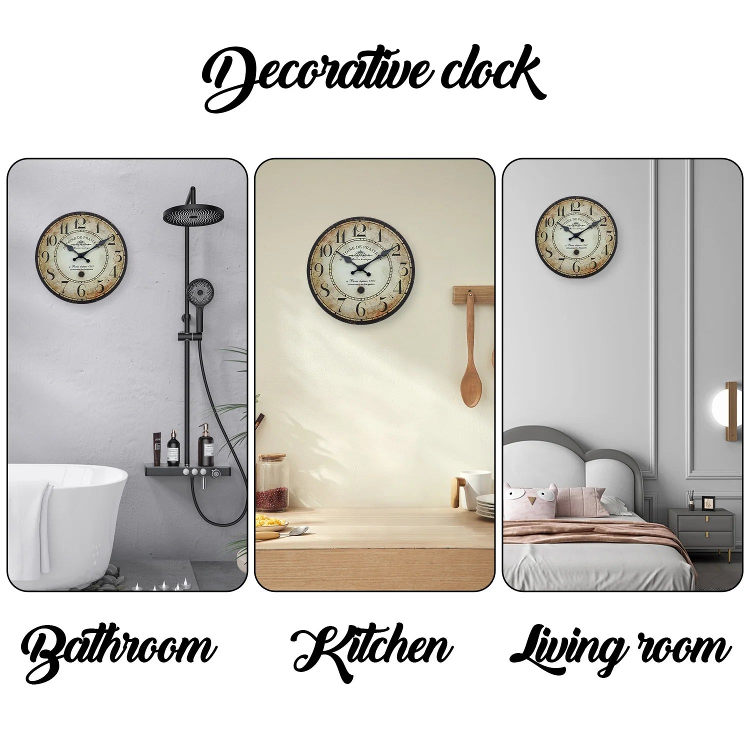 Retro“ Antoine De Praiteon a Paris Dehuis1801” Pattern Wooden Wall Clock Living Room Bedroom Kitchen Home Decoration Wall Clock Silent Quartz Clock Holiday Gift 10 Inches 12 Inches 14 Inches 16inch (Without Battery)    Home Decor Supply | Online Retail | ShoreShopper.com