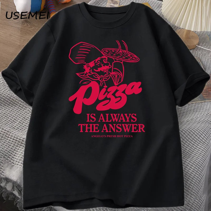 Pizza Is Always The Answer Food Printing T Shirts for Women Men Funny Graphic T Shirt Cotton Short Sleeve Summer Tee Shirt Tops    Home Decor Supply | Online Retail | ShoreShopper.com
