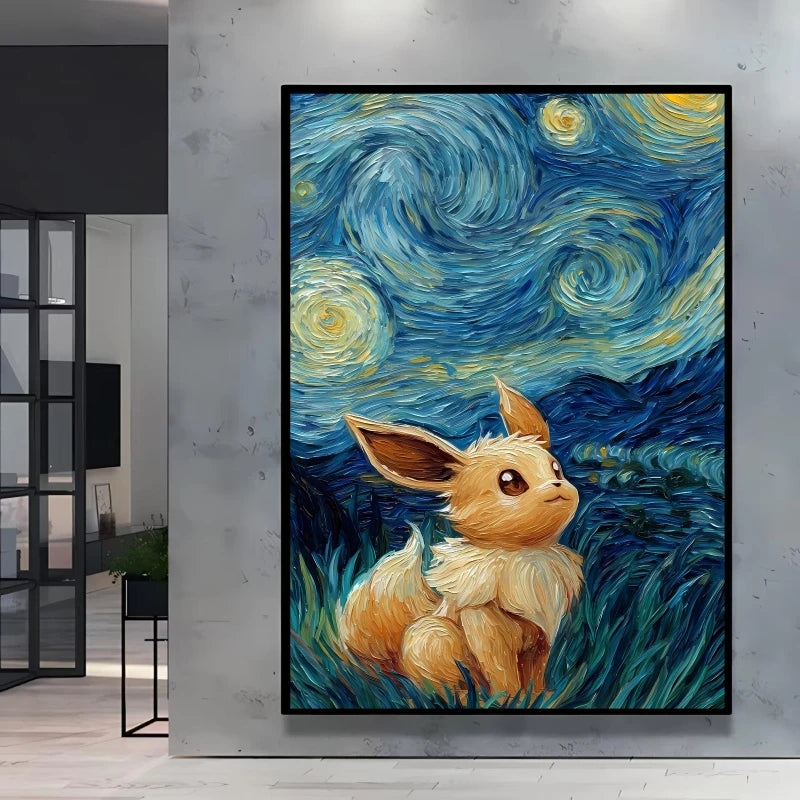 Van Gogh Style Pokemon Pikachu Wall Decoration Multiple Characters Are Available Creating A Unique Artistic Space for Your Home    Home Decor Supply | Online Retail | ShoreShopper.com