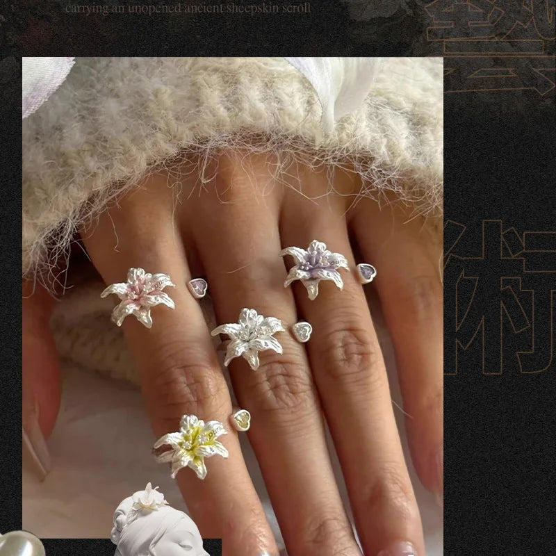 Gorgeous Lily Flower Jewelry Accessories, Fashion Ring for Women, Must-have Accessory for Female Fashionistas    Home Decor Supply | Online Retail | ShoreShopper.com