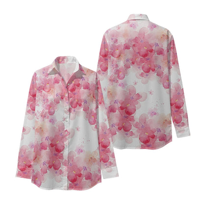 Women Luxury Floral Shirt Gradient Printed Blouse Elegant Button Up Long Sleeve Shirt for Office Casual Spring Summer Trend    Your Coastal Marketplace | Shoreshopper.com