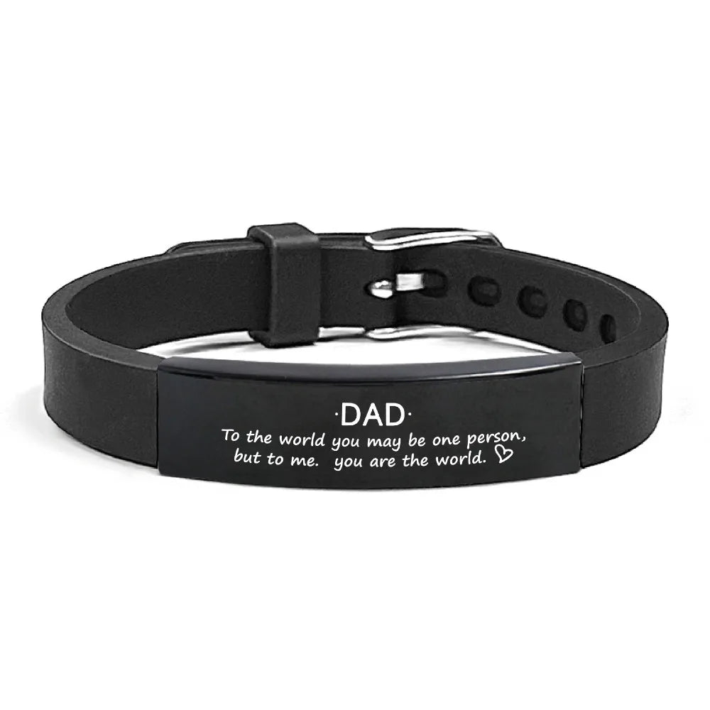 Father's Day Gifts Inspirational Quote Bracelets Wristband Adjustable Family Bracelets Stainless Steel Bracelet for Father    Your Coastal Marketplace | Shoreshopper.com