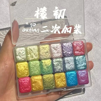 Master Grade 16 Colors Pearlescent Solid Watercolor Paint Mineral Nail Art Flower Painting Dyeing Tool Thangka ES    Home Decor Supply | Online Retail | ShoreShopper.com