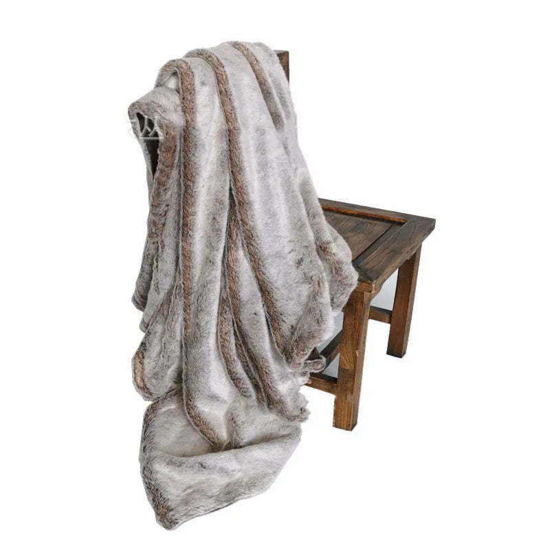 Faux wool blanket thickened double layer faux fur long hair warm lining plush PV fleece blanket    Your Coastal Marketplace | Shoreshopper.com