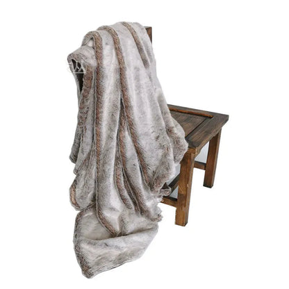 Faux wool blanket thickened double layer faux fur long hair warm lining plush PV fleece blanket    Your Coastal Marketplace | Shoreshopper.com