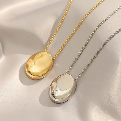 European and American Oval Pendant stainless steel Gold Color Long Necklace Fashion Jewelry Accessories Sweater Chian For Womens    Home Decor Supply | Online Retail | ShoreShopper.com