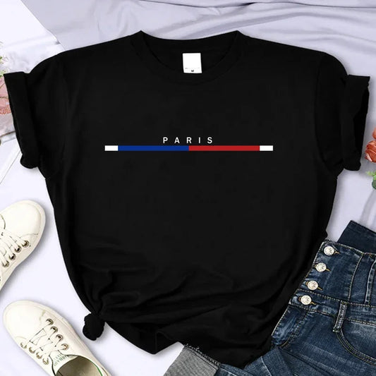 Luxury Brand Paris For Women's High-Quality Summer Printing T-shirt 100% Cotton Casual Oversized Y2k Personality Sleeve O-neck    Home Decor Supply | Online Retail | ShoreShopper.com