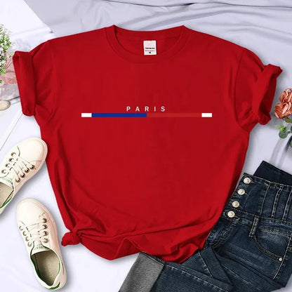 Luxury Brand Paris For Women's High-Quality Summer Printing T-shirt 100% Cotton Casual Oversized Y2k Personality Sleeve O-neck    Home Decor Supply | Online Retail | ShoreShopper.com