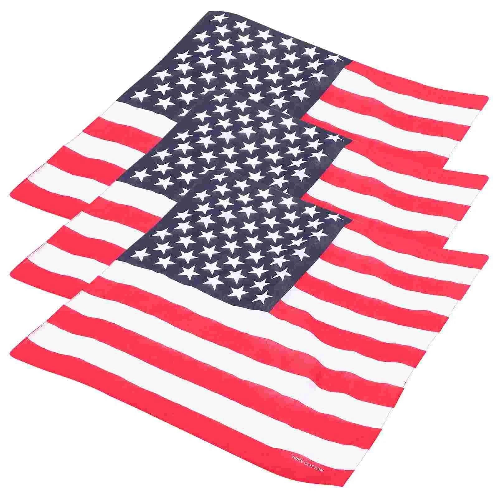 3PCS Unisex Small Silk Scarf Outdoor Bandana Country Flag Headdress Fashion Hip Hop Headwear Hiking Scarves Camping