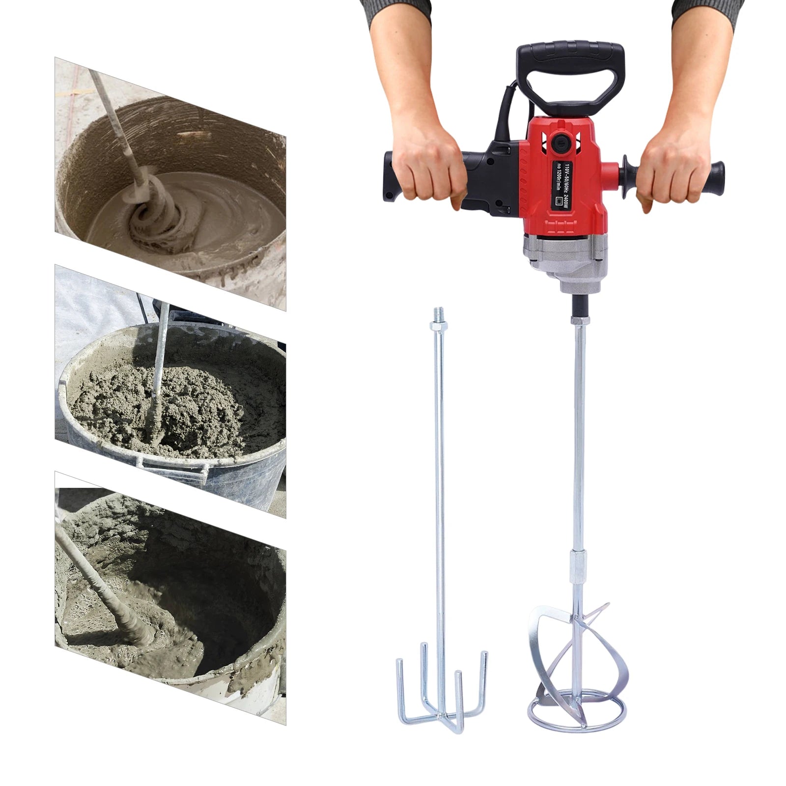 Drill Mixer Set with Spade Handle Electric Corded Mixing Drill Machine 2400W Motor Concrete Mud Mixer    Home Decor Supply | Online Retail | ShoreShopper.com