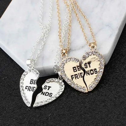 Gooden Friends Love English Pendant Pendant Necklace Fashion Two Rhinestones Alloy Flap Best Friends Necklace New Product Launch