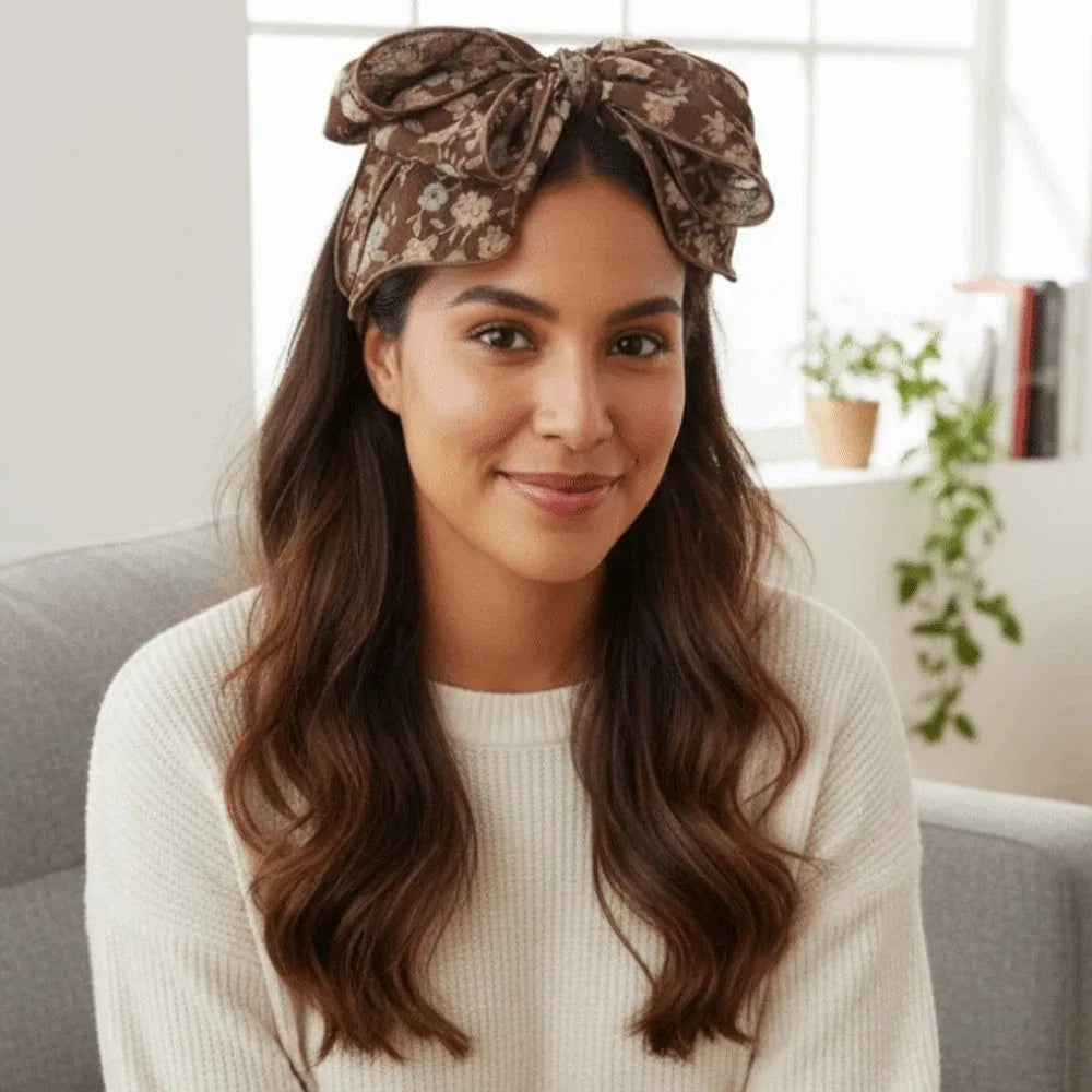Headwear Three-layer Bow Headband ABS Creative Bownot Wide Hair Hoop Rose Contrasting Colors Floral Printed Hairband Wash Face    Your Coastal Marketplace | Shoreshopper.com