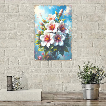 Vibrant 2D Hibiscus Flower Metal Wall Art - Hand-Painted 8x12 Inch Aluminum Decor for Home & Office, Ideal Room Accent    Home Decor Supply | Online Retail | ShoreShopper.com