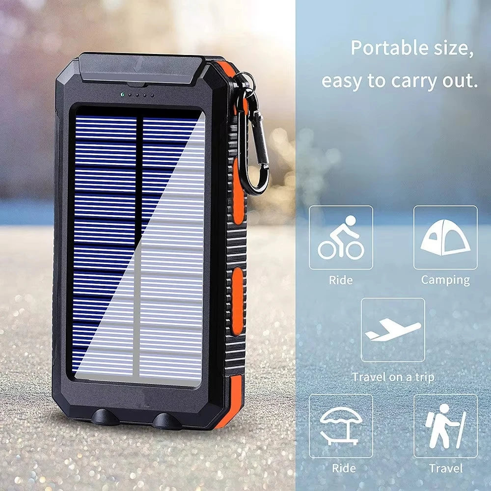 Solar Power Bank 10000mAh Portable Charging Poverbank External Battery Charger Strong Light LDE Light for All Smartphones    Home Decor Supply | Online Retail | ShoreShopper.com