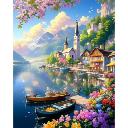 CHENISTORY Paint By Number House Landscape Kits Drawing On Canvas DIY Pictures By Number HandPainted Gift Home Decoration    Home Decor Supply | Online Retail | ShoreShopper.com