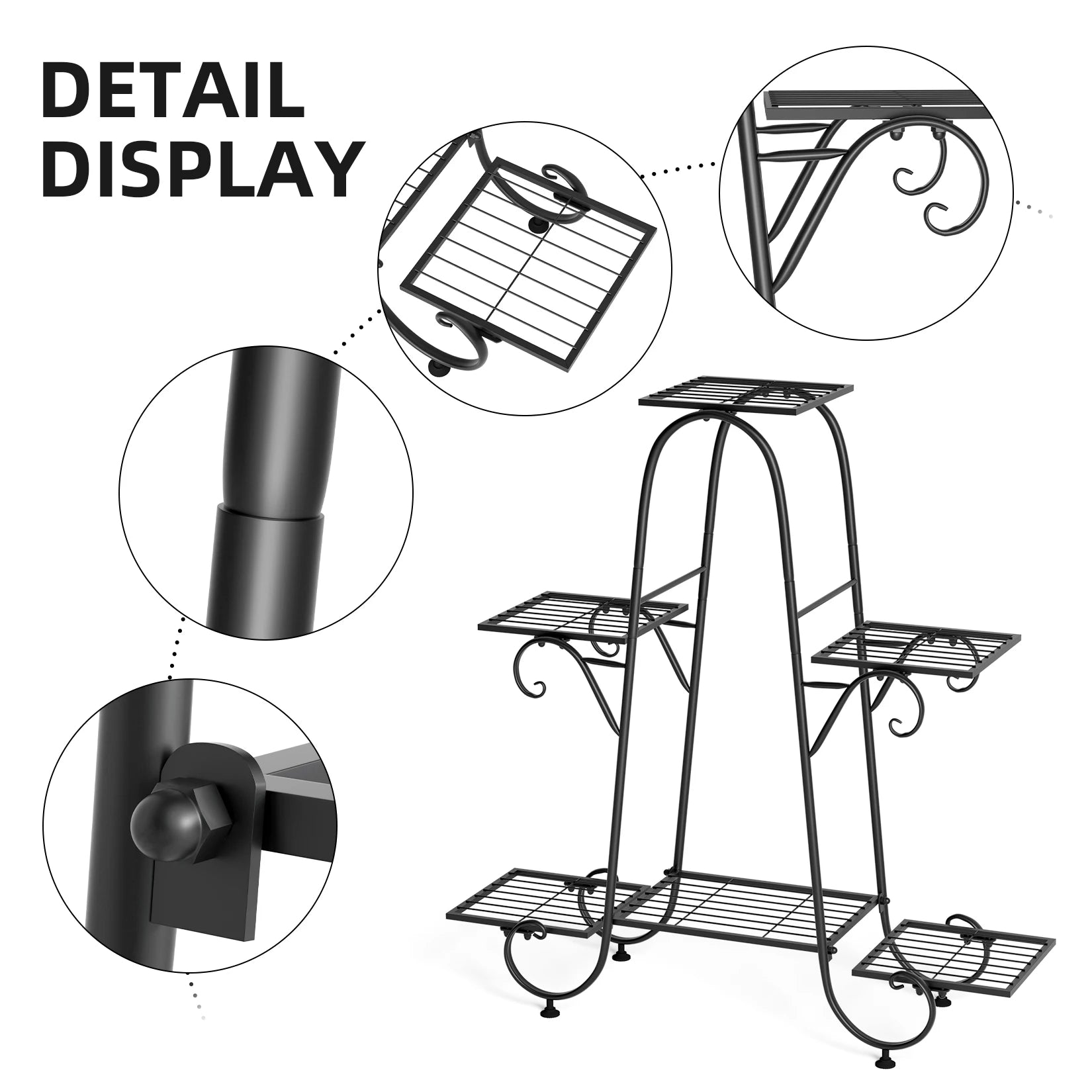 6 Tiers Metal Plant Stand Indoor Outdoor Flower Display Rack Holder    Home Decor Supply | Online Retail | ShoreShopper.com