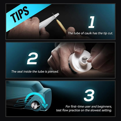 SEESII 6 Speeds Cordless Electric Glue Gun Glass Glue Caulking Gun Doors and Windows Electric Sewing Glue Tool With LED Light - ShoreCo.Shop