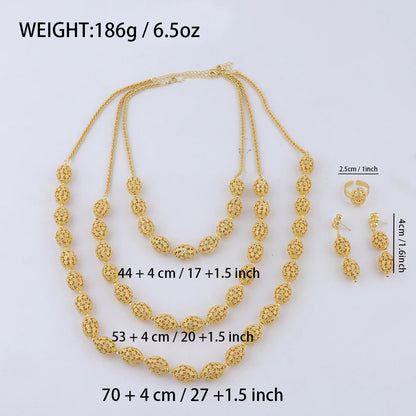 women  jewelry set indian arabic african ethiopian golden color jewelry set Hollow Out Oval Necklace Earrings Ring free shipping    Home Decor Supply | Online Retail | ShoreShopper.com