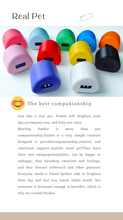 PAOBOT Intelligence Robot Companion Emo Robot Pets Interactive Smart Robot Toy Mini Desktop Robot Electronic Tamagotchi - ShoreCo.Shop