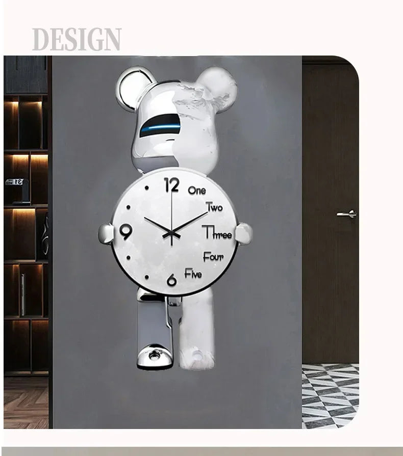 Large Bear Wall Clocks CreativeBear Wall Clock Aesthetic Giant Wall-clock Luxury Living Room Decoration Dining Room Ornament    Home Decor Supply | Online Retail | ShoreShopper.com
