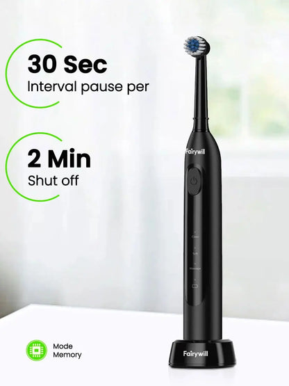 Fairywill Electric Toothbrush T2233Powerful Rotation Cleaning 4 Replacement Heads Rechargeable Sonic Toothbrush for Adults - ShoreCo.Shop