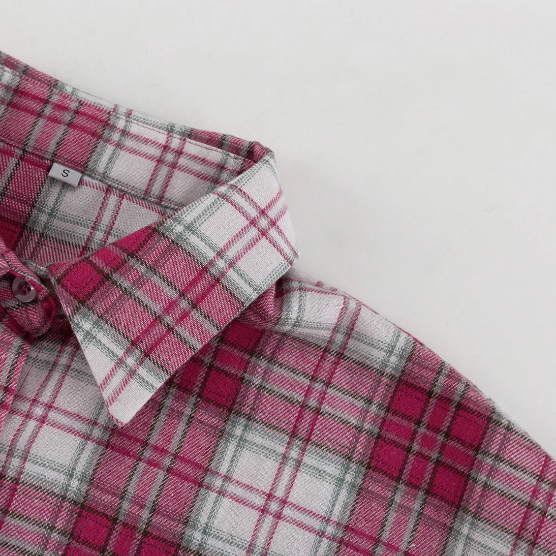 Pink Plaid Shirt for Women in Europe and America New Versatile Loose Shirt for Women Removable Long-sleeved Lapel Top    Home Decor Supply | Online Retail | ShoreShopper.com