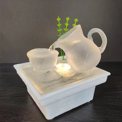 Mini Zen Desktop Fountain - LED Waterfall for Office Desk, Feng Shui Decor & Meditation Relaxation    Home Decor Supply | Online Retail | ShoreShopper.com