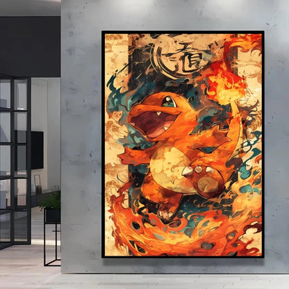High Quality Pokemon Arcanine Pikachu Wall Painting with Unique Designs and Gorgeous Colors Adding A Touch of Brightness To Wall    Home Decor Supply | Online Retail | ShoreShopper.com