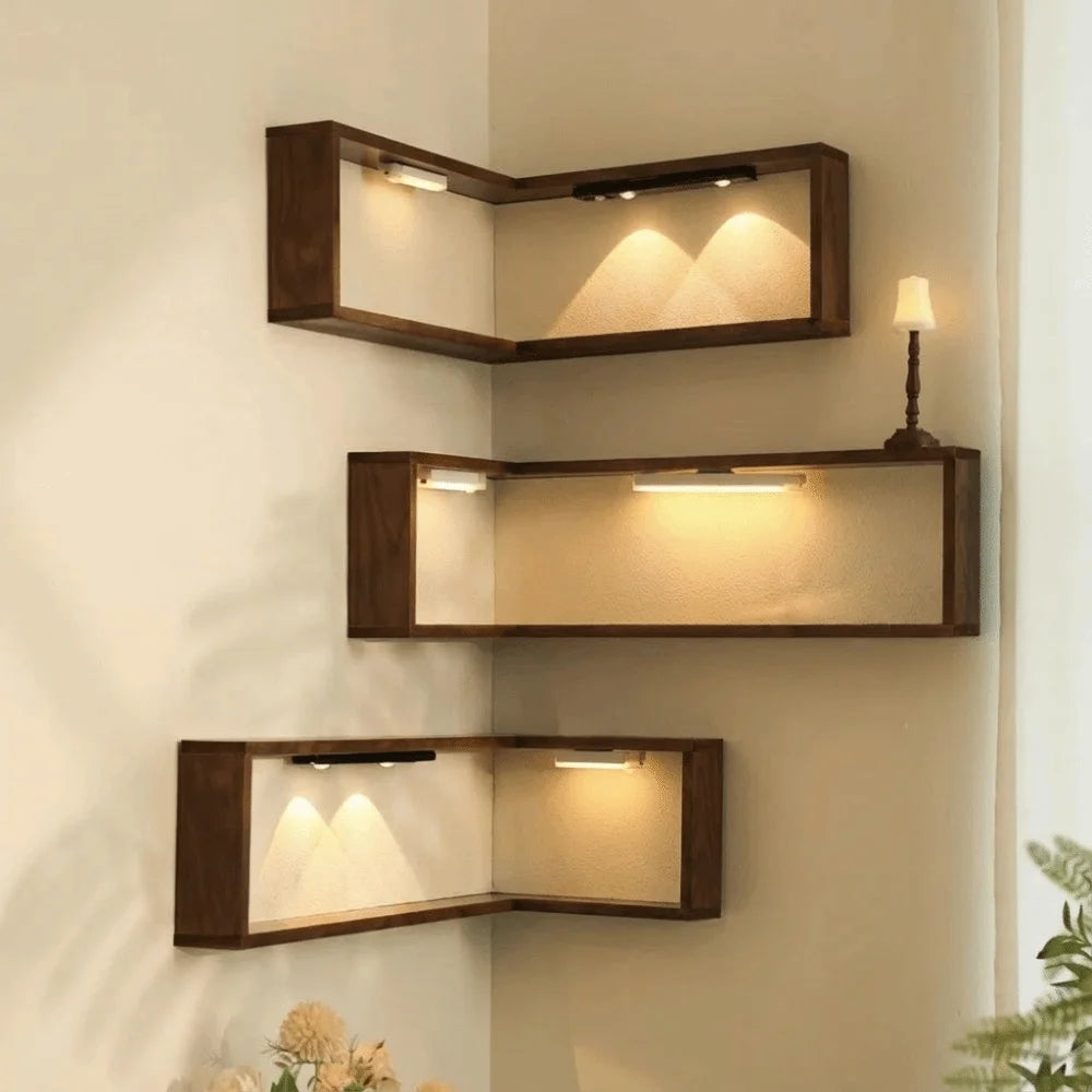 Space Saving 90 Degree Corner Wall Shelf Floating Shelf Suspended Wooden Display Shelf Wall Mounted Corner Bookshelf Home    Home Decor Supply | Online Retail | ShoreShopper.com