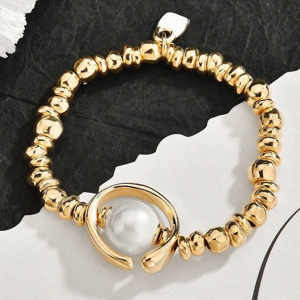 Pearl Jewelry Set, Gold Silver Necklace Earrings Bracelet Set, Elegant Wedding Party Jewelry For Women Gifts    Home Decor Supply | Online Retail | ShoreShopper.com