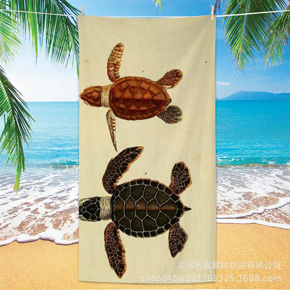 Beach Turtle Animal Printed Beach Towel, Quick Drying Absorbent Beach Towel Outdoor Sports Swimming Beach Towel Face Towel Towel    Your Coastal Marketplace | Shoreshopper.com