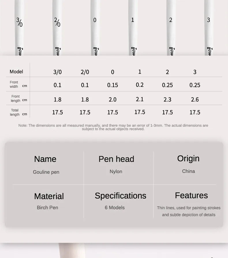 Artist Paint Brush 6 Pcs Set Thin Pen Extra Long Fine Point Liner Tip #000#00#0#1#2#3, Scale Models Nail Acrylic Oil Watercolor    Home Decor Supply | Online Retail | ShoreShopper.com