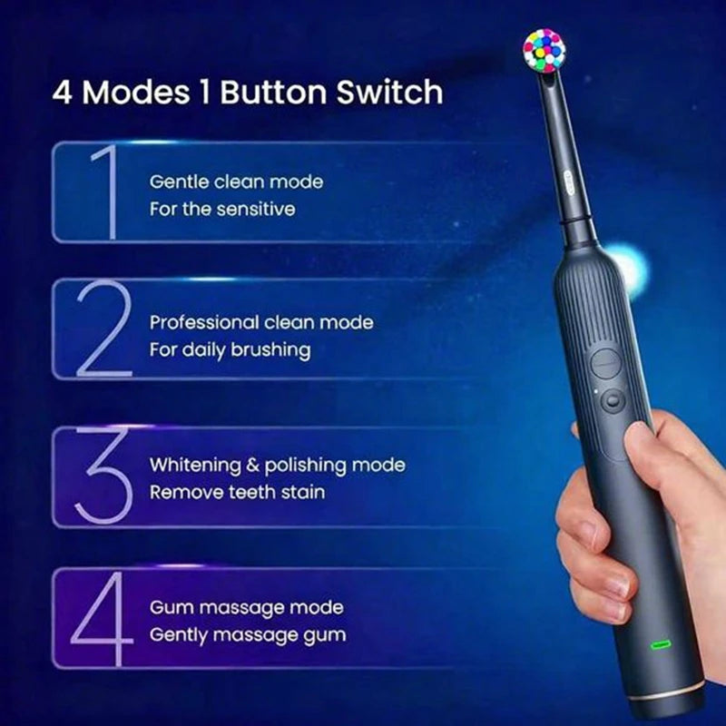 Compatible with Oral B Sonic Electric Toothbrush Smart Ultrasonic Dental Teeth Whitening Rechargeable Adult Tooth Brush 3 Head - ShoreCo.Shop
