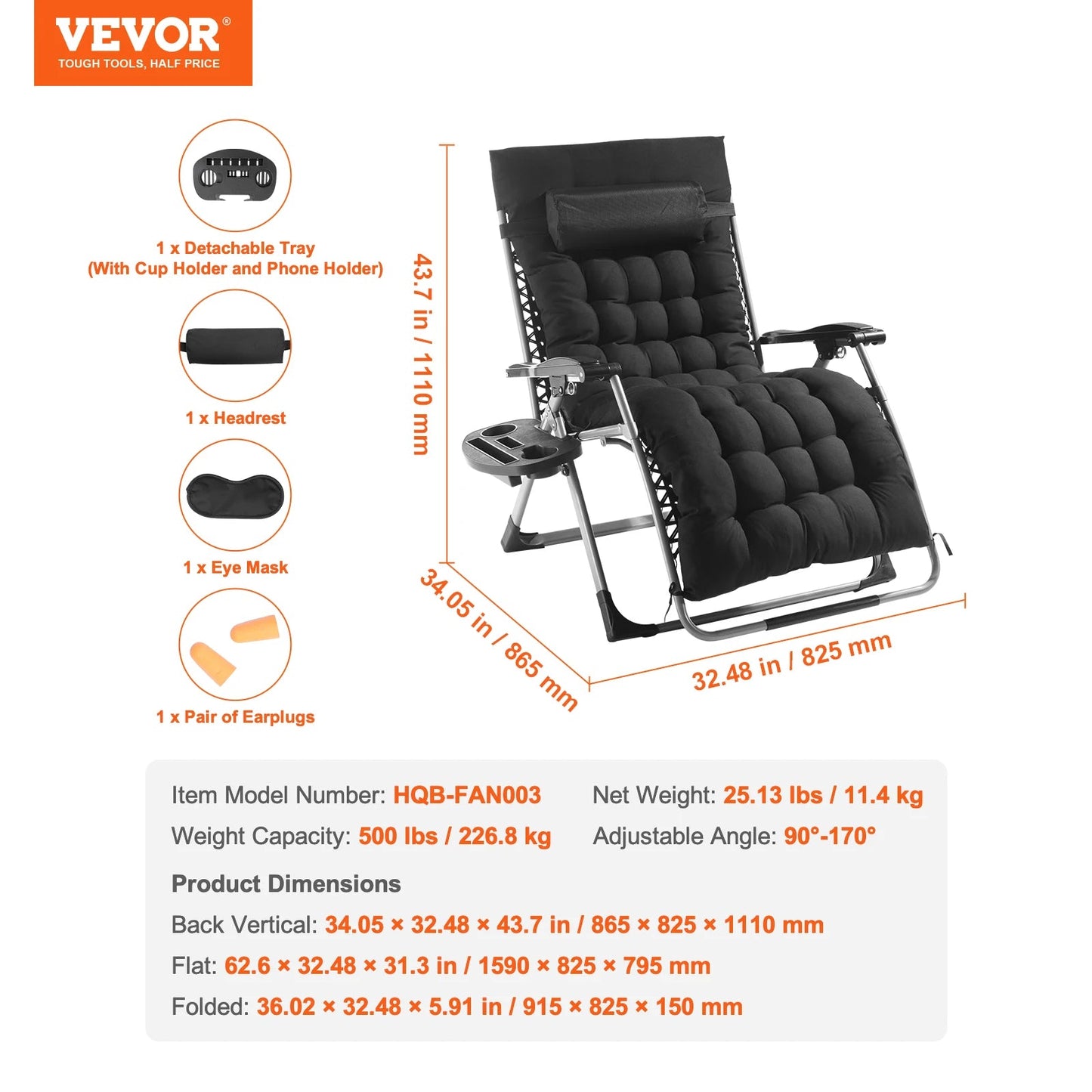 SucceBuy Zero Gravity Chair Zero Gravity Recliner Lounge Chair Adjustable Anti Gravity Chair with Cushion Footrest and Cupholder    Home Decor Supply | Online Retail | ShoreShopper.com