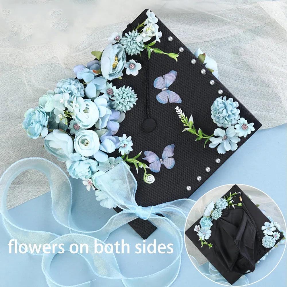 Headwear Doctor Flowers Graduation Cap Bachelor Master Trencher Cap Fringe Charm Ornament Mortar Board University    Your Coastal Marketplace | Shoreshopper.com