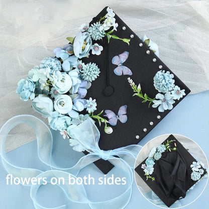 Headwear Doctor Flowers Graduation Cap Bachelor Master Trencher Cap Fringe Charm Ornament Mortar Board University    Your Coastal Marketplace | Shoreshopper.com