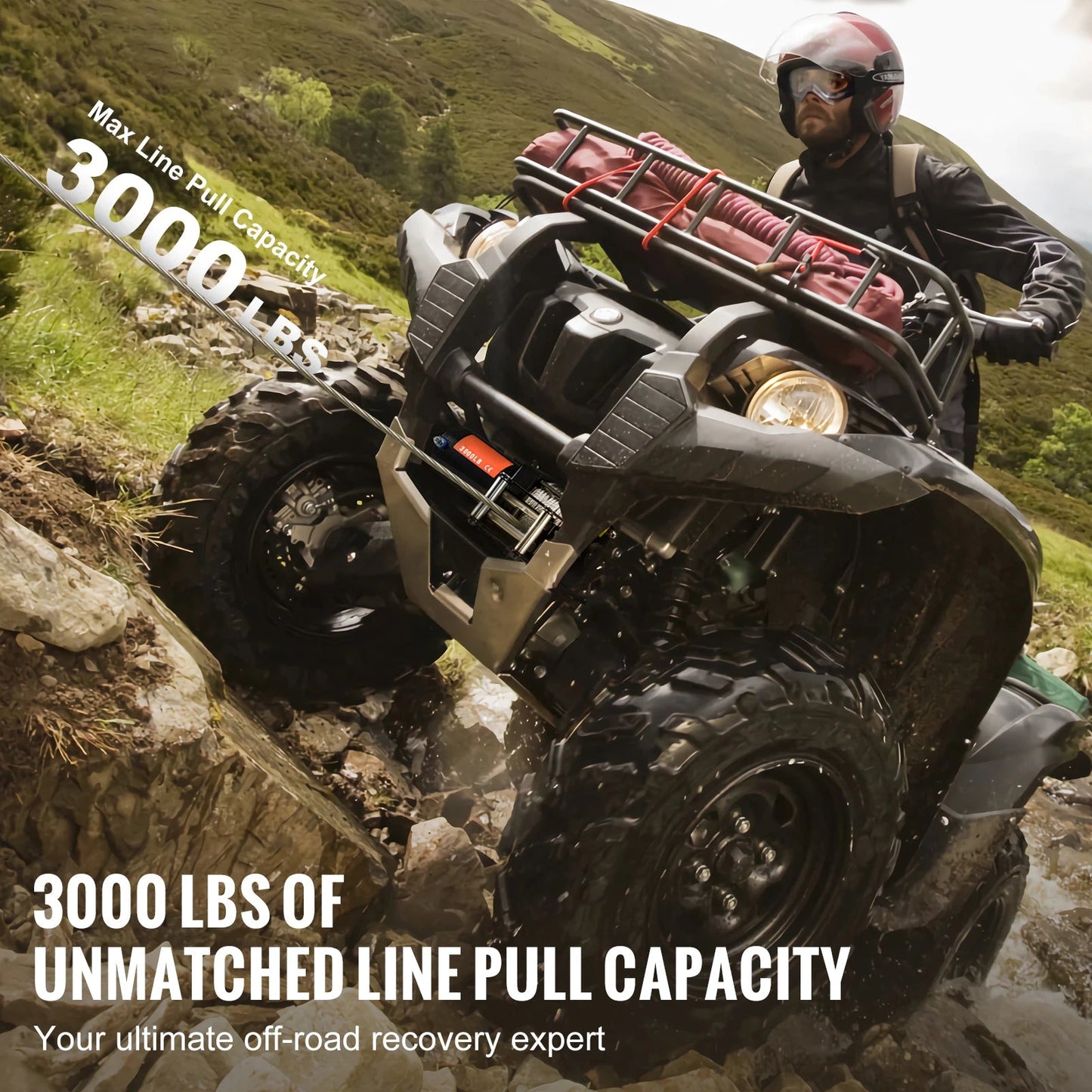 SucceBuy 3000lbs ATV/UTV Electric Winch 12V DC Steel Rope Winch with  39ft Cable Roller Wired Remote Control for Towing Off-Road    Home Decor Supply | Online Retail | ShoreShopper.com