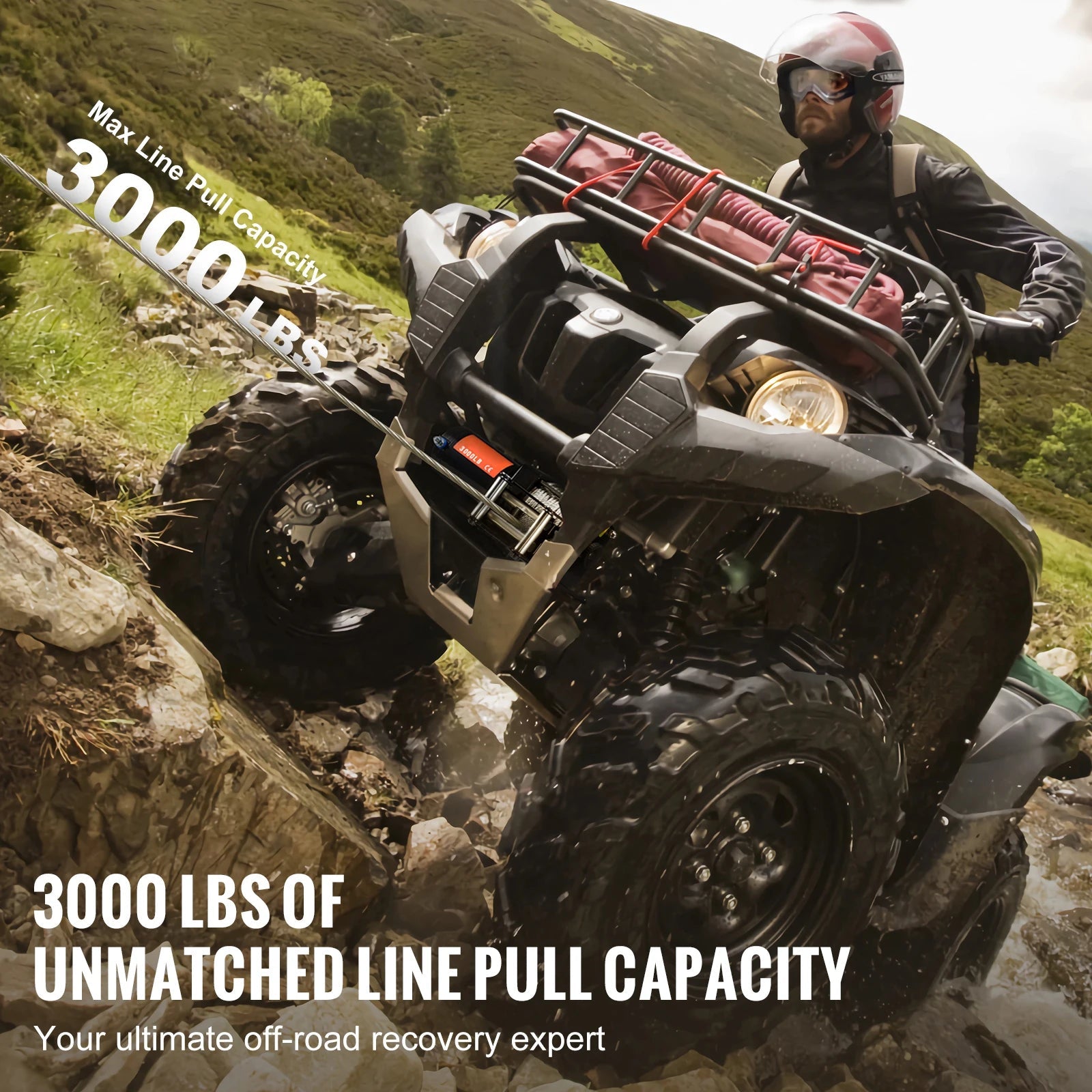 SucceBuy 3000lbs ATV/UTV Electric Winch 12V DC Steel Rope Winch with  39ft Cable Roller Wired Remote Control for Towing Off-Road    Home Decor Supply | Online Retail | ShoreShopper.com