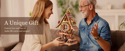 Robotime ROKR Cuckoo Clock Mechanical 3D Wooden Puzzle Christmas Cuckoo Clock Building Kit Holiday DIY Project for Teens Adults    Home Decor Supply | Online Retail | ShoreShopper.com